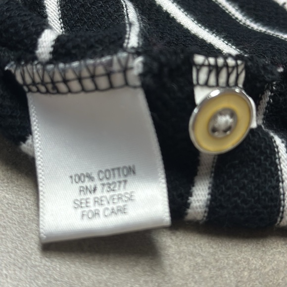Croft & Barrow XL Black & white striped sweater with decorative buttons - Picture 10 of 10
